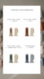 Mushie - Finger Toothbrush - Tradewinds/Stone - Afbeelding 4
