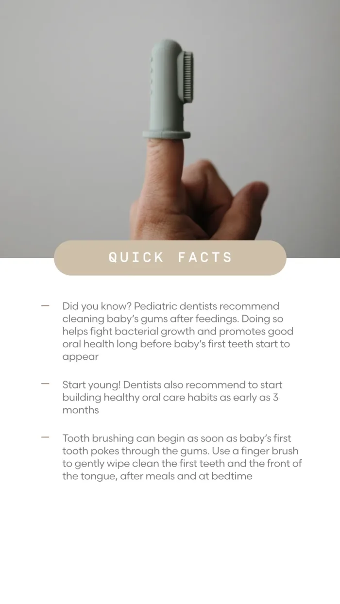 Mushie - Finger Toothbrush - C.Blue/Sand - Afbeelding 4