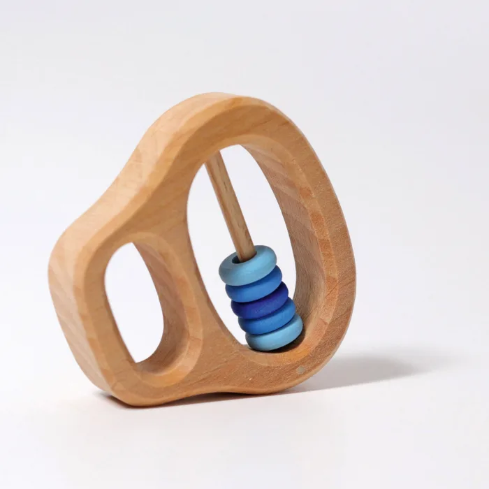 Grimm's houten rammelaar klipp klapp blauw