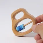 Grimm's Houten Rammelaar Klipp Klapp, Blauw - Afbeelding 3