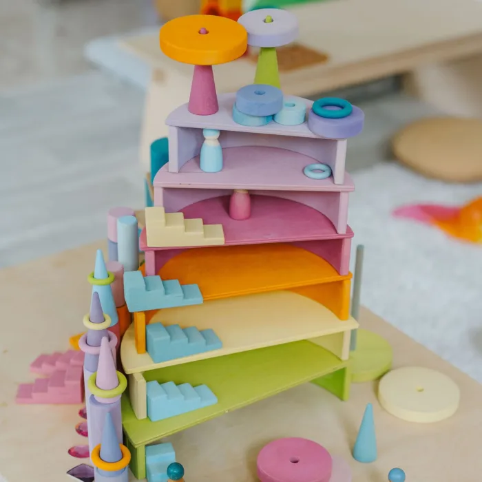 Grimm's Houten Regenboog Pastel, 12-delig - Afbeelding 4