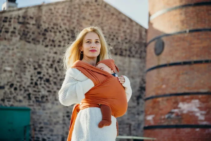 Neko Slings Rekbare Draagdoek - Cinnamon - Afbeelding 4