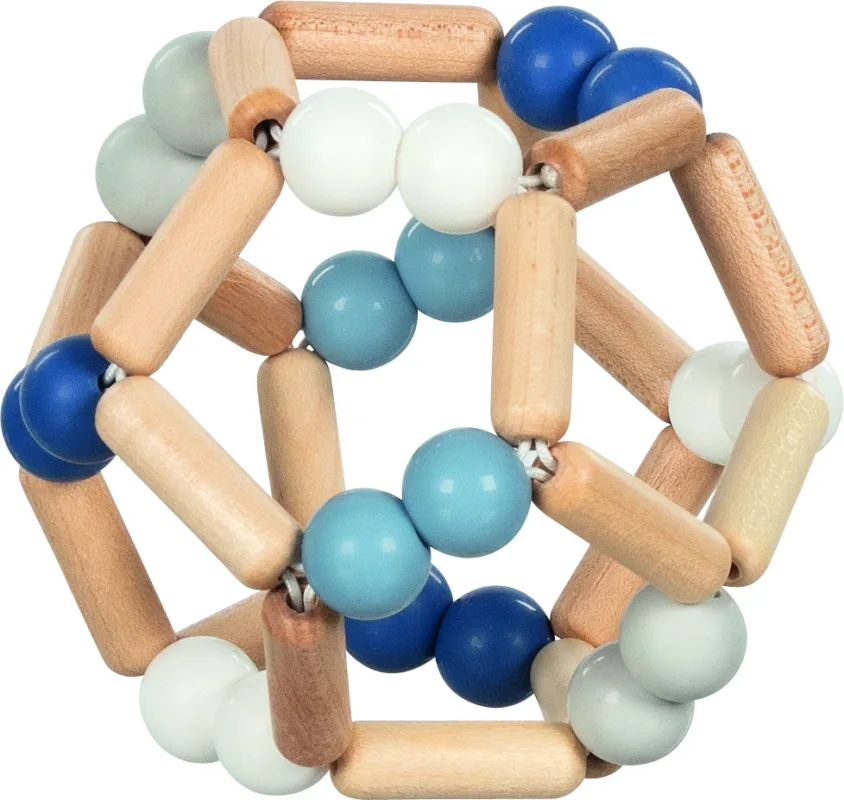 Goki Houten Grijpring Ball Blauw/Wit