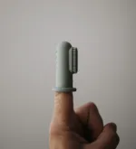 Mushie - Finger Toothbrush - C.Blue/Sand - Afbeelding 2