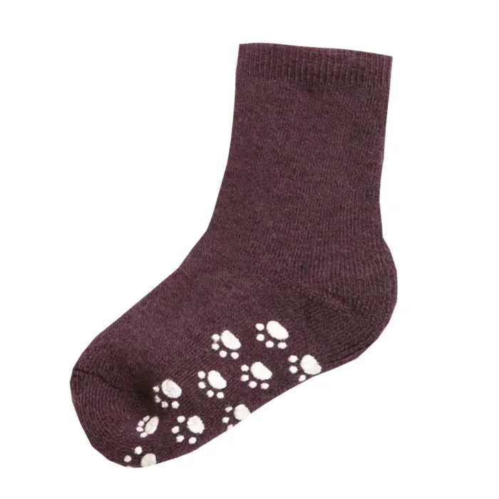 Joha Wol Sokken met Anti Slip- Bordeaux