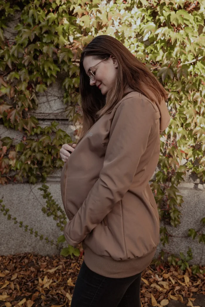 Neko 4in1 Softshell Draagjas & Zwangerschapsjas - Kameel - Afbeelding 5