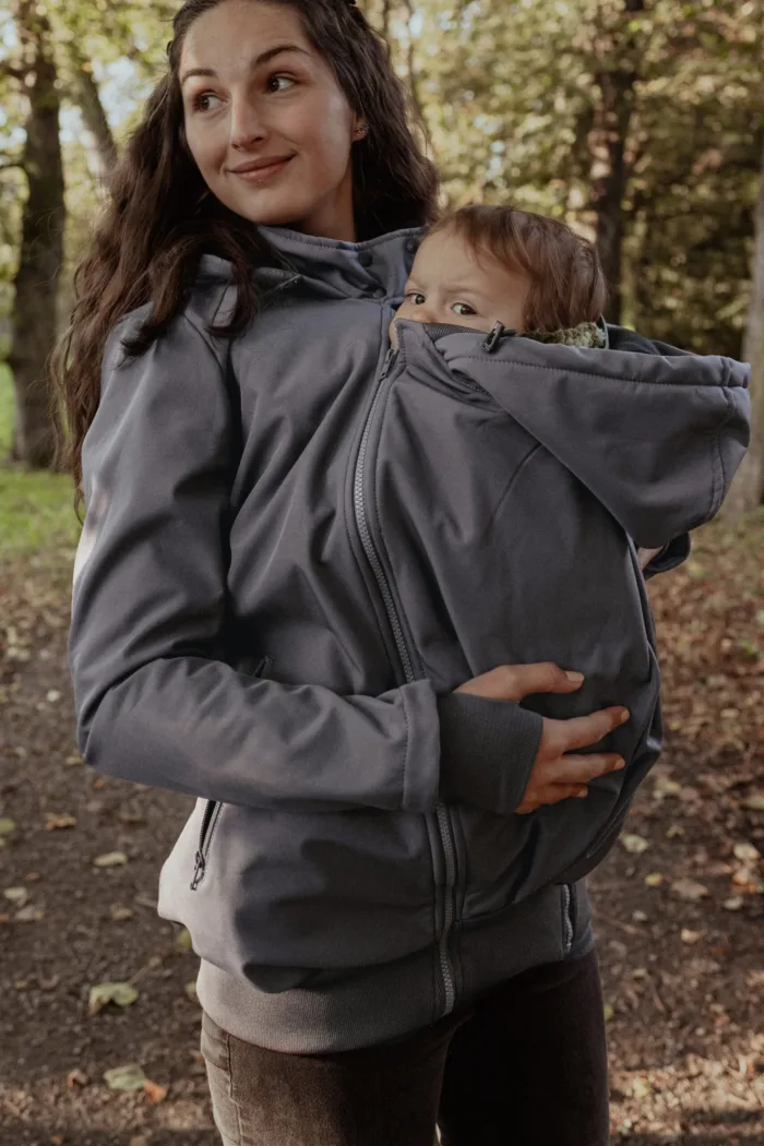 Neko 4in1 Softshell Draagjas & Zwangerschapsjas - Grijs - Afbeelding 2