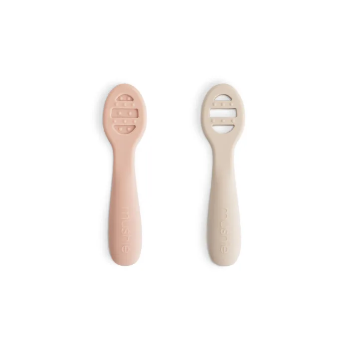 Mushie - First Feeding Baby Spoons - Natural/Sand - Afbeelding 6