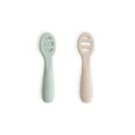 Mushie - First Feeding Baby Spoons - Cambridge Blue/Sand