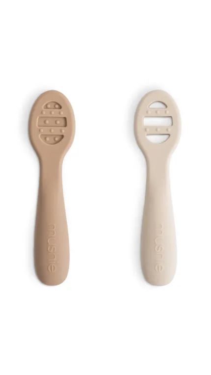 Mushie - First Feeding Baby Spoons - Natural/Sand