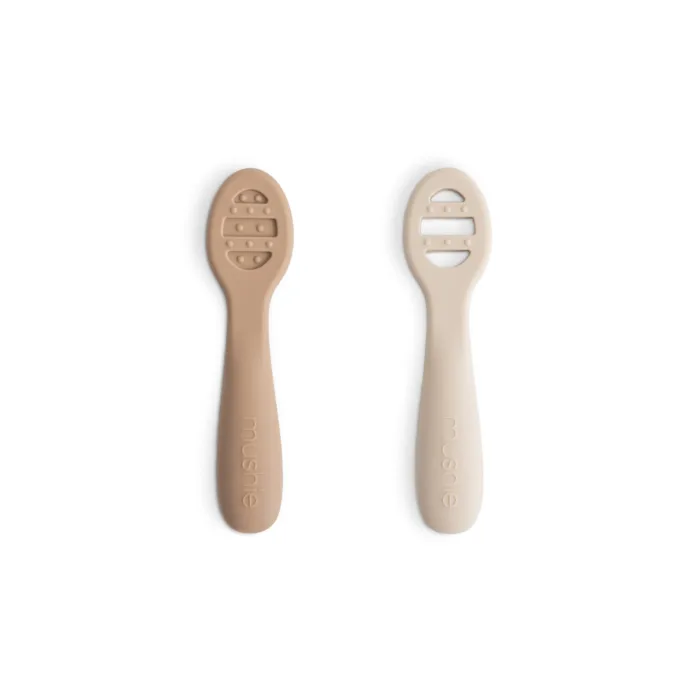 Mushie - First Feeding Baby Spoons - Natural/Sand