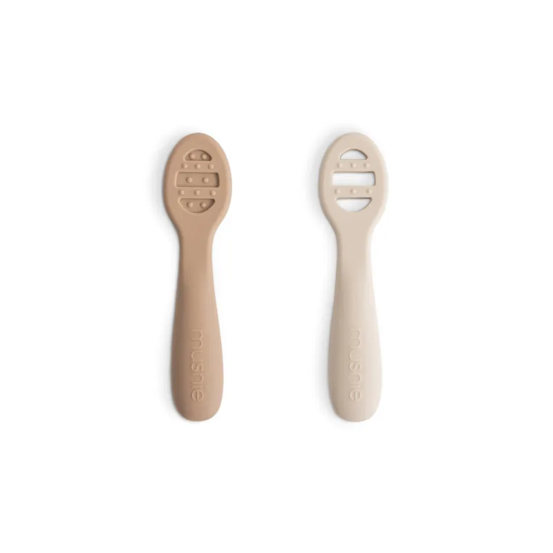 Mushie - First Feeding Baby Spoons - Natural/Sand