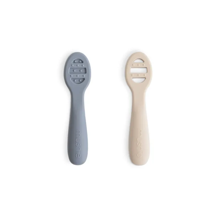 Mushie - First Feeding Baby Spoons - Natural/Sand - Afbeelding 8