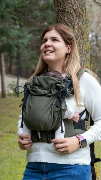 Huggy Softy Baby Draagzak - Olive