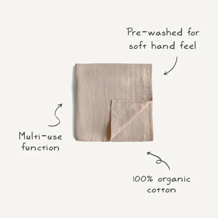 Mushie - Hydrofiele Wikkeldoek - Soft  Mauve - Afbeelding 4