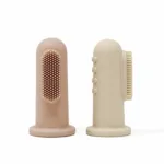 Mushie - Finger Toothbrush - Sand/Blush