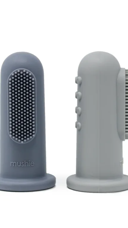 Mushie - Finger Toothbrush - Tradewinds/Stone