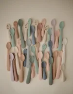 Mushie - First Feeding Baby Spoons - Cambridge Blue/Sand - Afbeelding 4