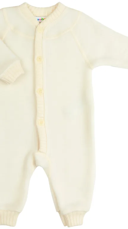 Joha wolfleece overall jumpsuit, ecru