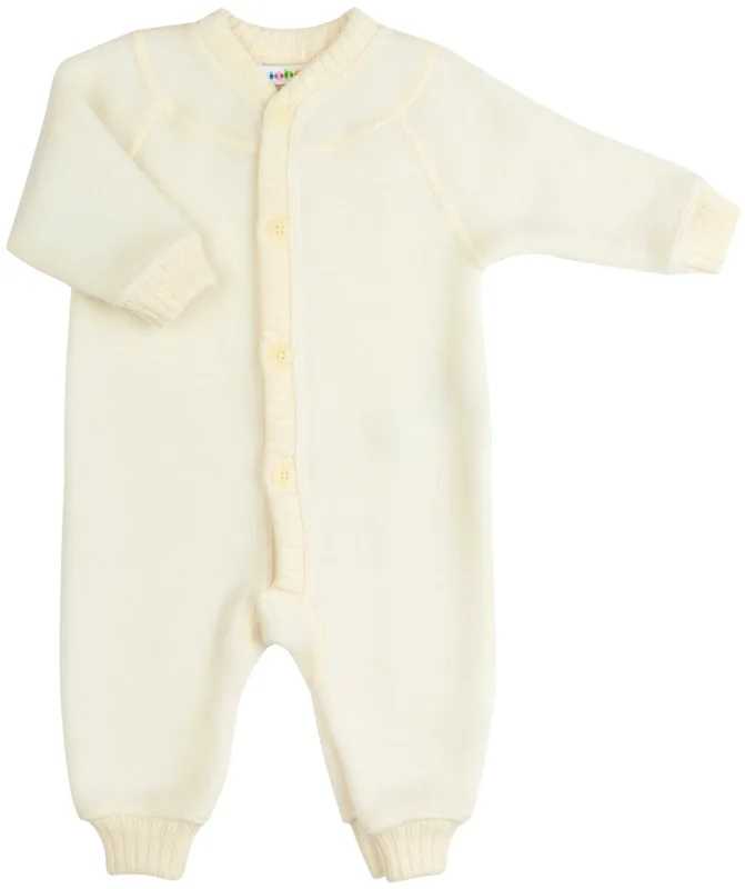Joha wolfleece overall jumpsuit, ecru