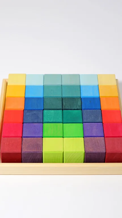 Grimm's Regenboog Mosaic houten blokken set