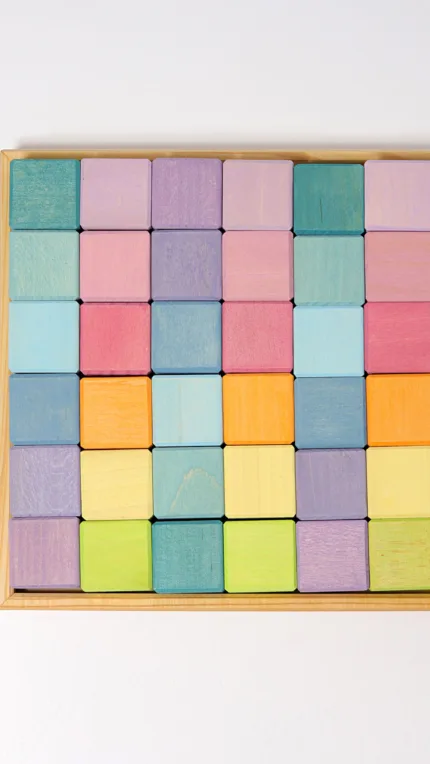 Grimm's Regenboog Mosaic houten blokken set