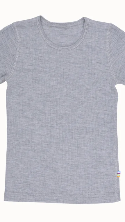 Joha Wollen T-shirt basic, grijs