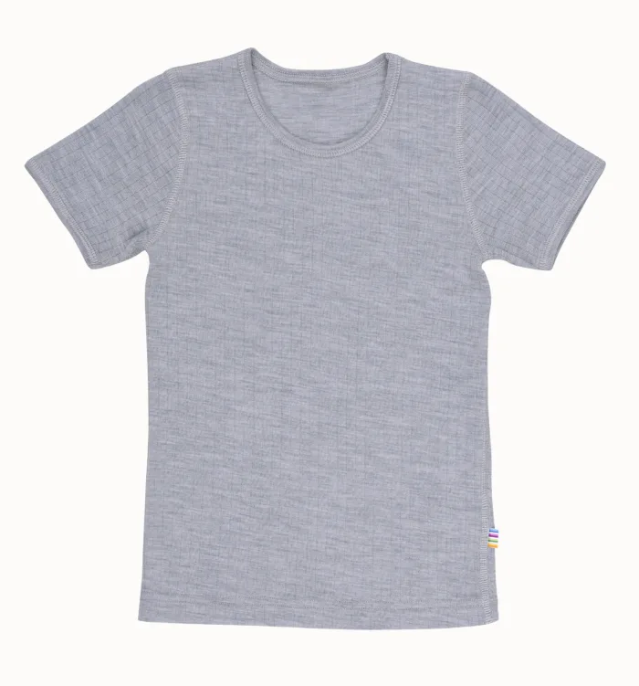 Joha Wollen T-shirt basic, grijs