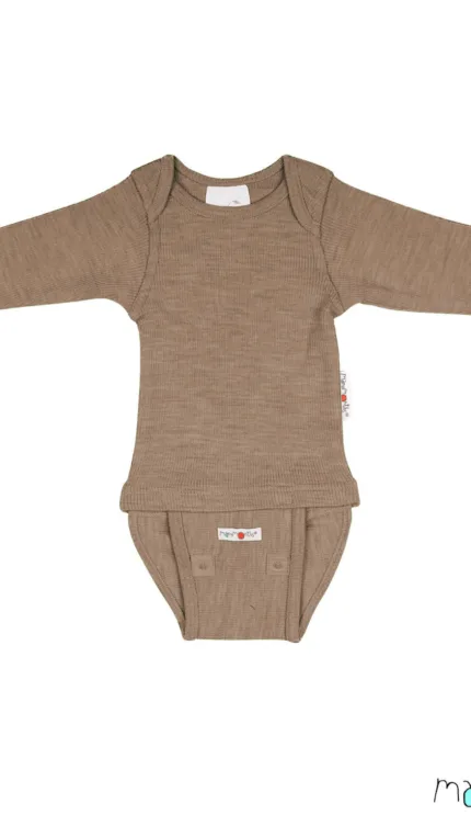 ManyMonths® Natural Woollies BodyShirt Long Sleeve _Nuttygranola