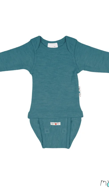 ManyMonths® Natural Woollies BodyShirt Long Sleeve seagrotto