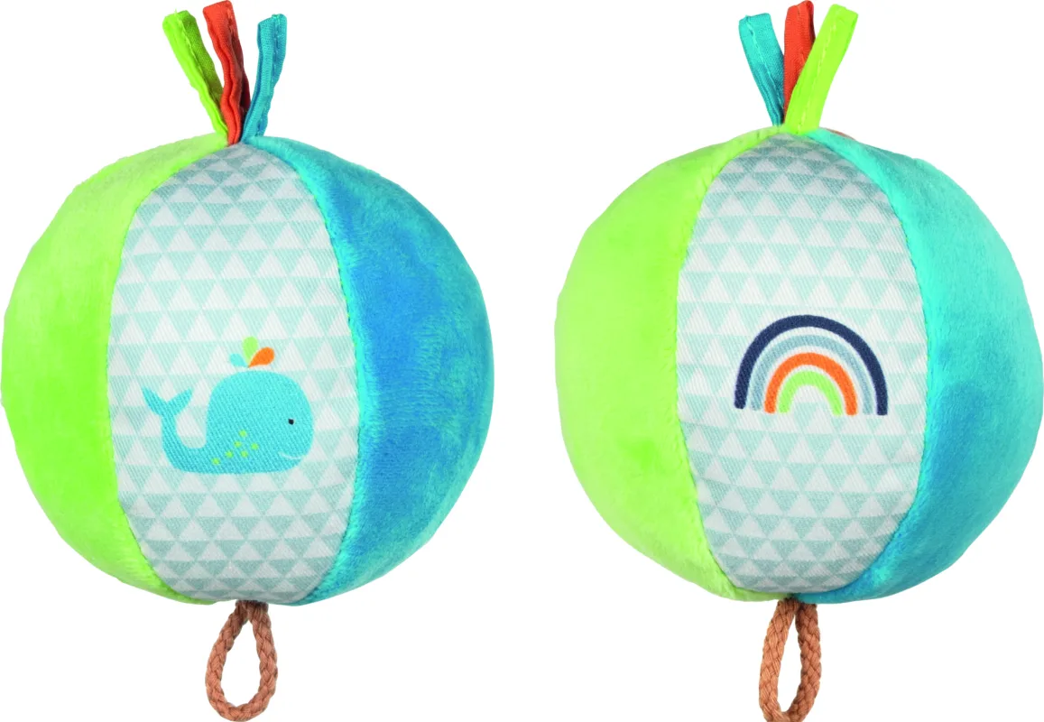 65301, goki zachte bal met bel, groen & blauw
