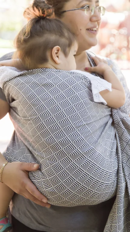 Huggyberry Ring Sling - heringbone mist